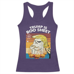Funny Trump Is Boo Sheet Racerback Tank Top Ghost Retro Halloween Ghost Custome - Print Your Wear