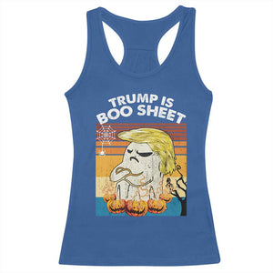 Funny Trump Is Boo Sheet Racerback Tank Top Ghost Retro Halloween Ghost Custome - Print Your Wear