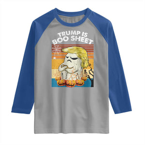 Funny Trump Is Boo Sheet Raglan Shirt Ghost Retro Halloween Ghost Custome TS10 Sport Gray Royal Print Your Wear