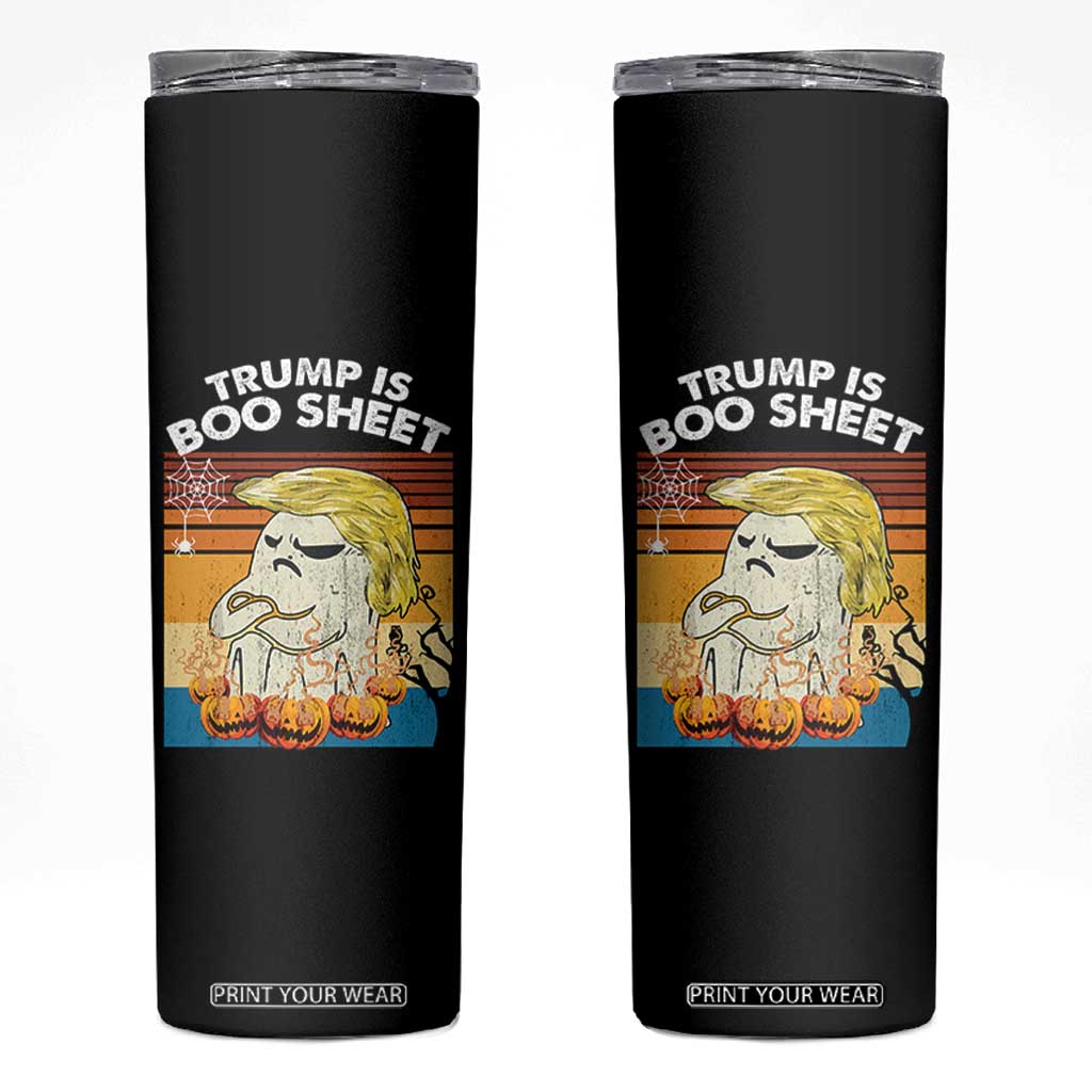 Funny Trump Is Boo Sheet Skinny Tumbler Ghost Retro Halloween Ghost Custome TS10 Black Print Your Wear