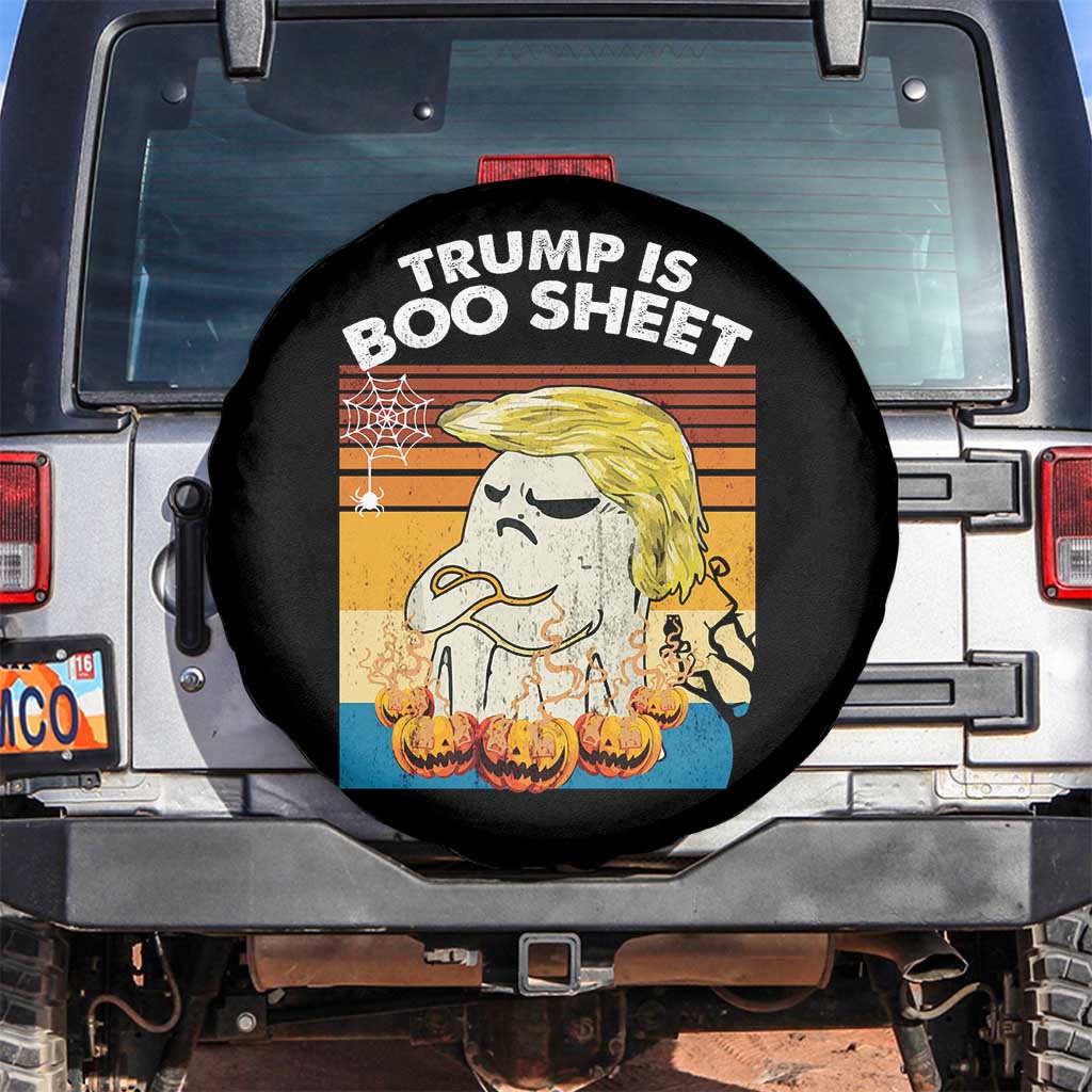 Funny Trump Is Boo Sheet Spare Tire Cover Ghost Retro Halloween Ghost Custome TS10 No hole Black Print Your Wear
