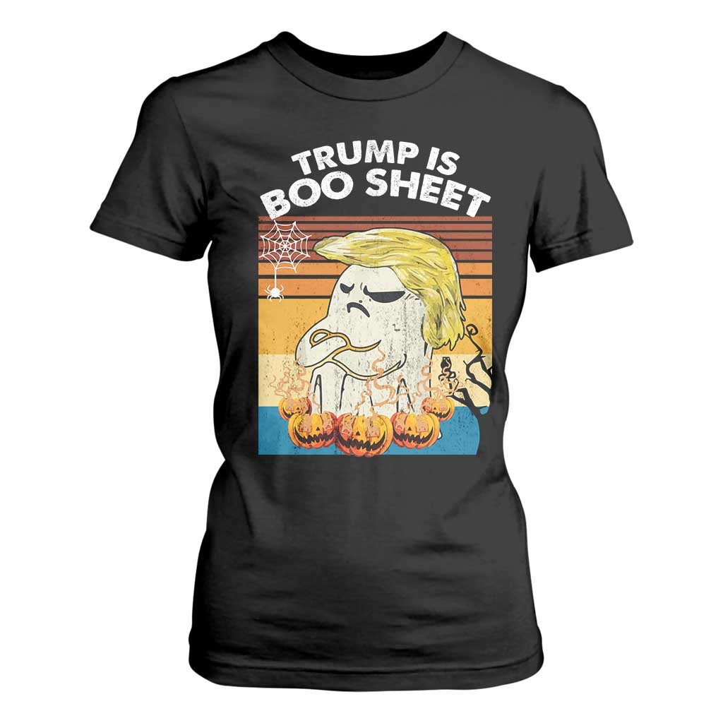 Funny Trump Is Boo Sheet T Shirt For Women Ghost Retro Halloween Ghost Custome TS10 Black Print Your Wear