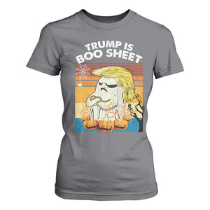 Funny Trump Is Boo Sheet T Shirt For Women Ghost Retro Halloween Ghost Custome TS10 Charcoal Print Your Wear