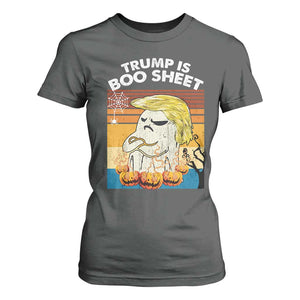 Funny Trump Is Boo Sheet T Shirt For Women Ghost Retro Halloween Ghost Custome TS10 Dark Heather Print Your Wear