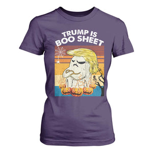 Funny Trump Is Boo Sheet T Shirt For Women Ghost Retro Halloween Ghost Custome TS10 Purple Print Your Wear
