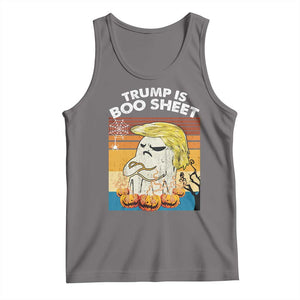 Funny Trump Is Boo Sheet Tank Top Ghost Retro Halloween Ghost Custome TS10 Deep Heather Print Your Wear