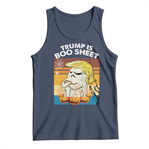 Funny Trump Is Boo Sheet Tank Top Ghost Retro Halloween Ghost Custome TS10 Navy Print Your Wear