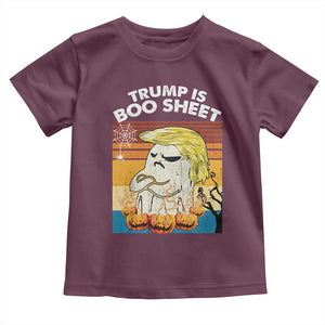 Funny Trump Is Boo Sheet Toddler T Shirt Ghost Retro Halloween Ghost Custome TS10 Maroon Print Your Wear