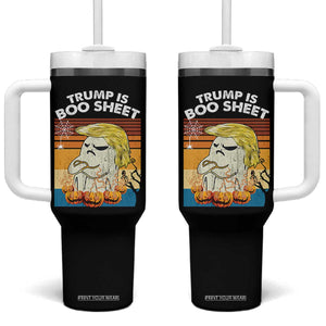 Funny Trump Is Boo Sheet Tumbler With Handle Ghost Retro Halloween Ghost Custome TS10 One Size: 40 oz Black Print Your Wear