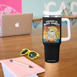 Funny Trump Is Boo Sheet Tumbler With Handle Ghost Retro Halloween Ghost Custome TS10 Print Your Wear