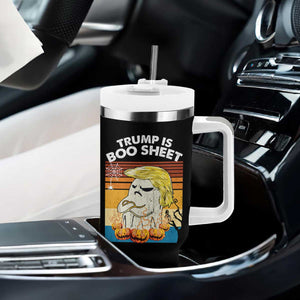 Funny Trump Is Boo Sheet Tumbler With Handle Ghost Retro Halloween Ghost Custome TS10 Print Your Wear