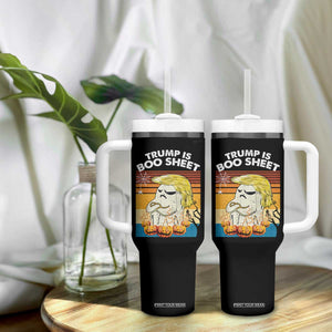 Funny Trump Is Boo Sheet Tumbler With Handle Ghost Retro Halloween Ghost Custome TS10 Print Your Wear