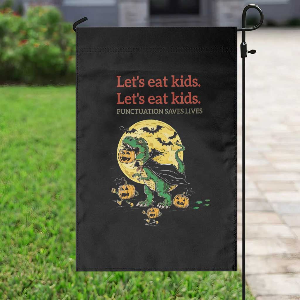 Grammar English Teacher Garden Flag Funny Halloween Dinosaurs Pumpkin Punctuation Saves Lives TS10 Print Your Wear