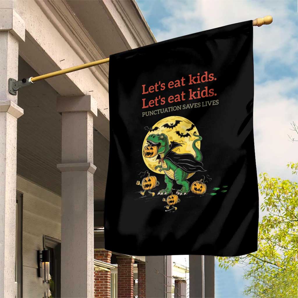 Grammar English Teacher Garden Flag Funny Halloween Dinosaurs Pumpkin Punctuation Saves Lives TS10 Print Your Wear