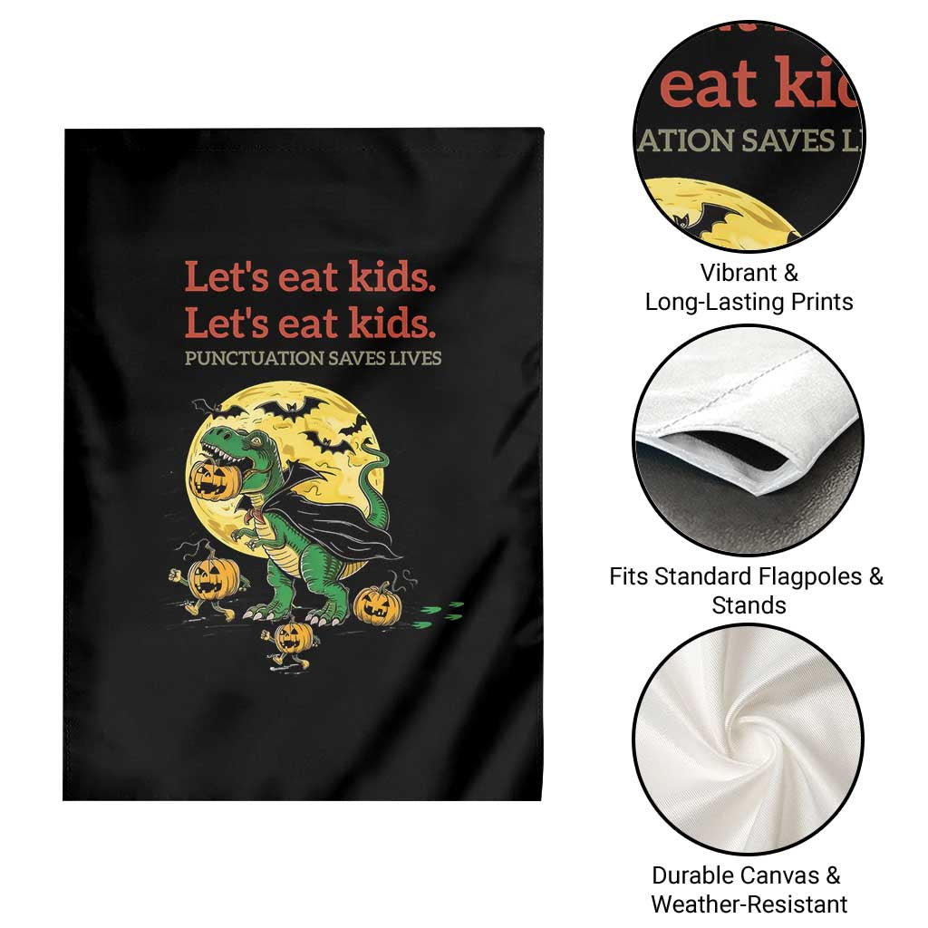 Grammar English Teacher Garden Flag Funny Halloween Dinosaurs Pumpkin Punctuation Saves Lives TS10 Print Your Wear