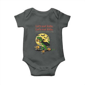 Grammar English Teacher Baby Onesie Funny Halloween Dinosaurs Pumpkin Punctuation Saves Lives TS10 Dark Heather Print Your Wear