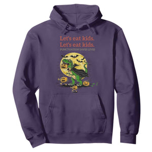 Grammar English Teacher Hoodie Funny Halloween Dinosaurs Pumpkin Punctuation Saves Lives TS10 Purple Print Your Wear