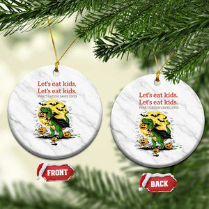 Grammar English Teacher Ceramic Ornament Funny Halloween Dinosaurs Pumpkin Punctuation Saves Lives TS10 1pc White Marble Print Your Wear