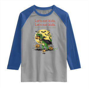 Grammar English Teacher Raglan Shirt Funny Halloween Dinosaurs Pumpkin Punctuation Saves Lives TS10 Sport Gray Royal Print Your Wear