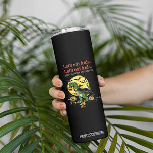 Grammar English Teacher Skinny Tumbler Funny Halloween Dinosaurs Pumpkin Punctuation Saves Lives TS10 Print Your Wear