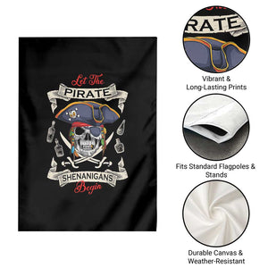 Skull Pirate Let The Pirate Shenanigans Begin Garden Flag Halloween Crossbones Freebooter TS10 Print Your Wear