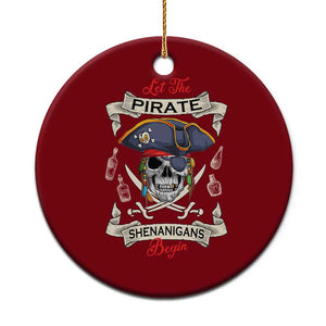 Skull Pirate Let The Pirate Shenanigans Begin Ceramic Ornament Halloween Crossbones Freebooter TS10 1pc Red Print Your Wear