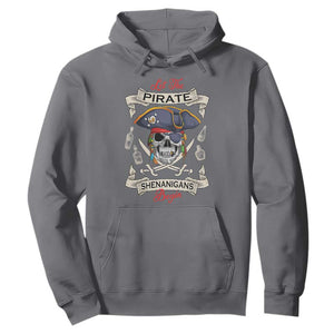 Skull Pirate Let The Pirate Shenanigans Begin Hoodie Halloween Crossbones Freebooter TS10 Charcoal Print Your Wear