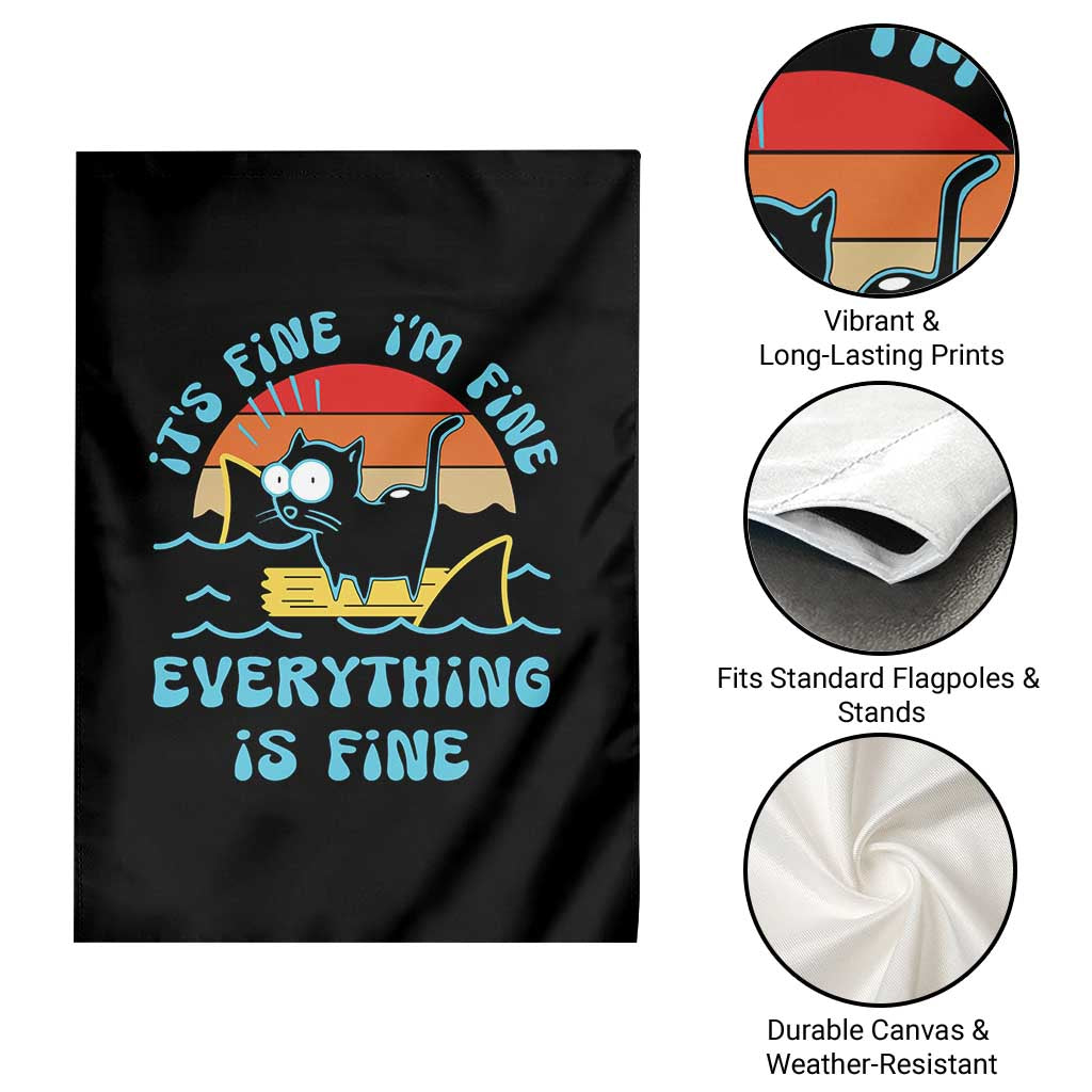 It's Fine I'm Fine Everything Is Fine Funny Cat Garden Flag Christmas Gift TS10 Print Your Wear