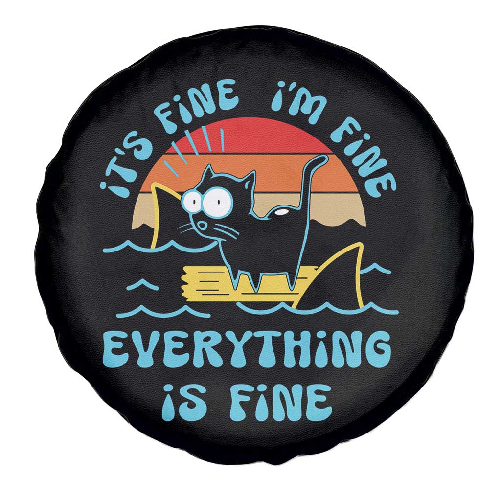 It's Fine I'm Fine Everything Is Fine Funny Cat Spare Tire Cover Christmas Gift TS10 Print Your Wear