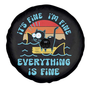 It's Fine I'm Fine Everything Is Fine Funny Cat Spare Tire Cover Christmas Gift TS10 Print Your Wear
