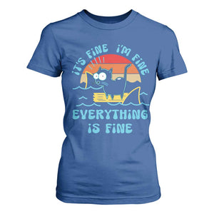It's Fine I'm Fine Everything Is Fine Funny Cat T Shirt For Women Christmas Gift TS10 Royal Blue Print Your Wear