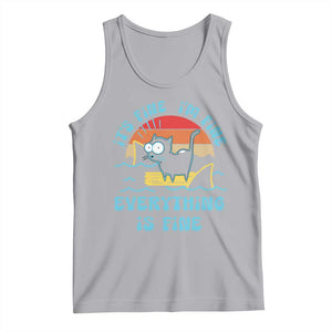 It's Fine I'm Fine Everything Is Fine Funny Cat Tank Top Christmas Gift TS10 Athletic Heather Print Your Wear