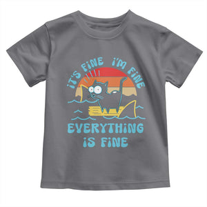 It's Fine I'm Fine Everything Is Fine Funny Cat Toddler T Shirt Christmas Gift TS10 Charcoal Print Your Wear