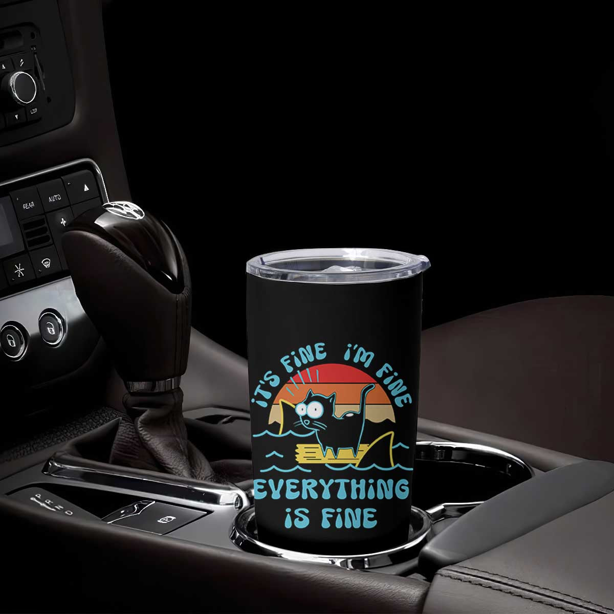It's Fine I'm Fine Everything Is Fine Funny Cat Tumbler Cup Christmas Gift TS10 Print Your Wear