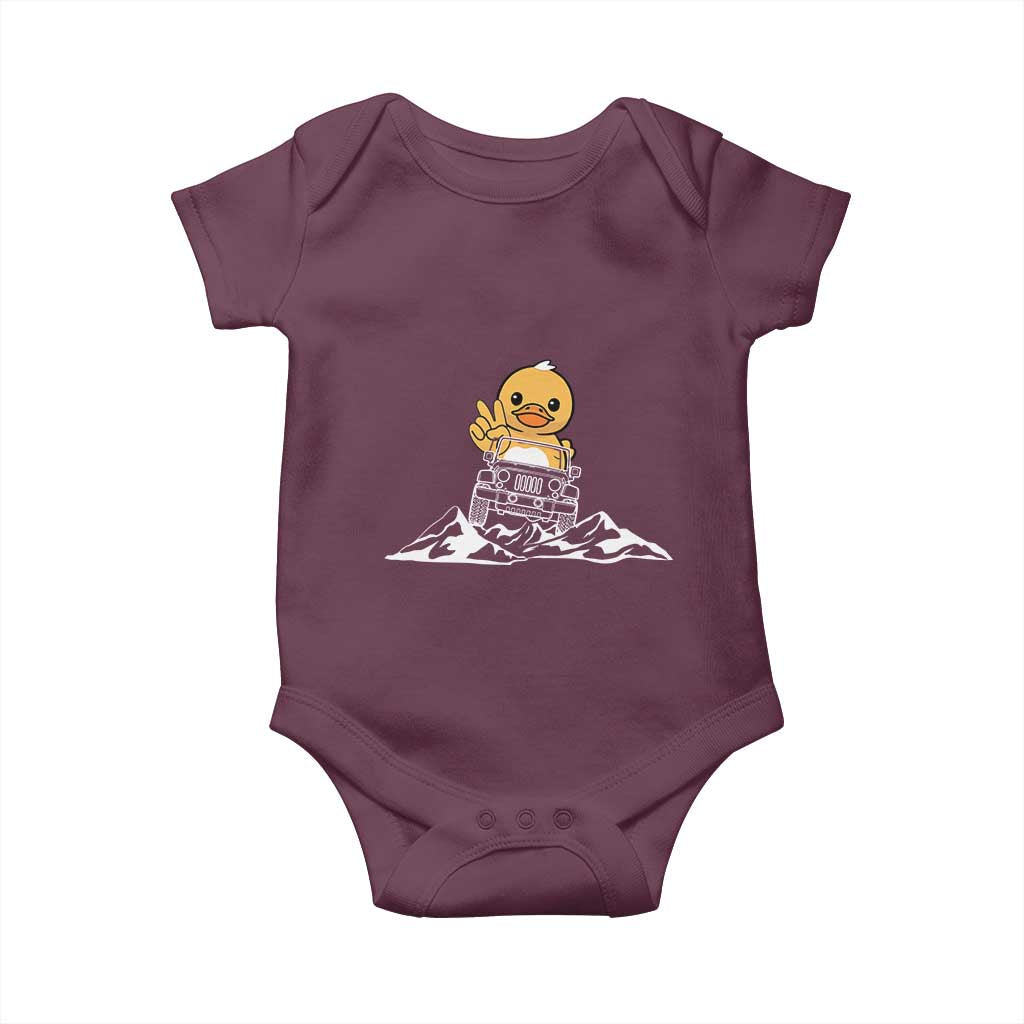 Duck Offroad Car Baby Onesie Funny Off Roading ATV Off Road TS10 Maroon Print Your Wear
