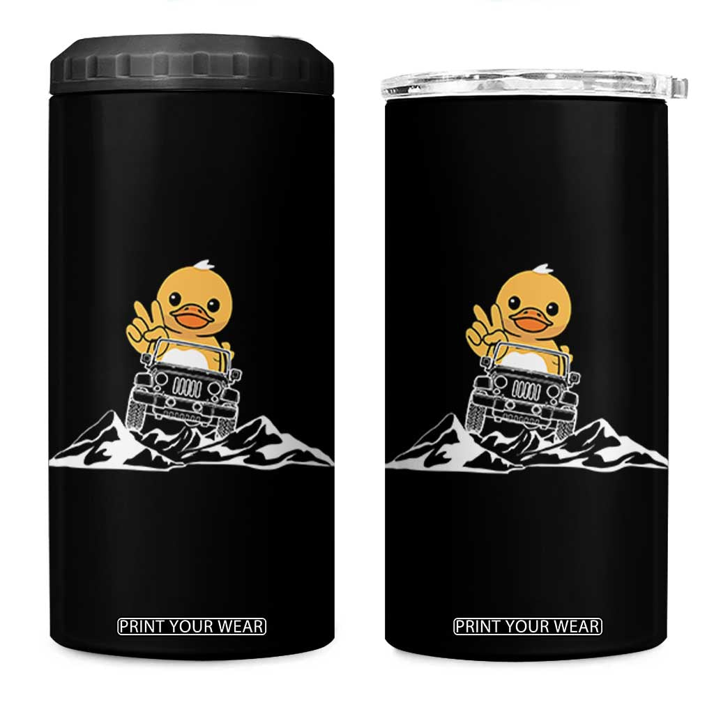 Duck Offroad Car 4 in 1 Can Cooler Tumbler Funny Off Roading ATV Off Road TS10 One Size: 16 oz Black Print Your Wear