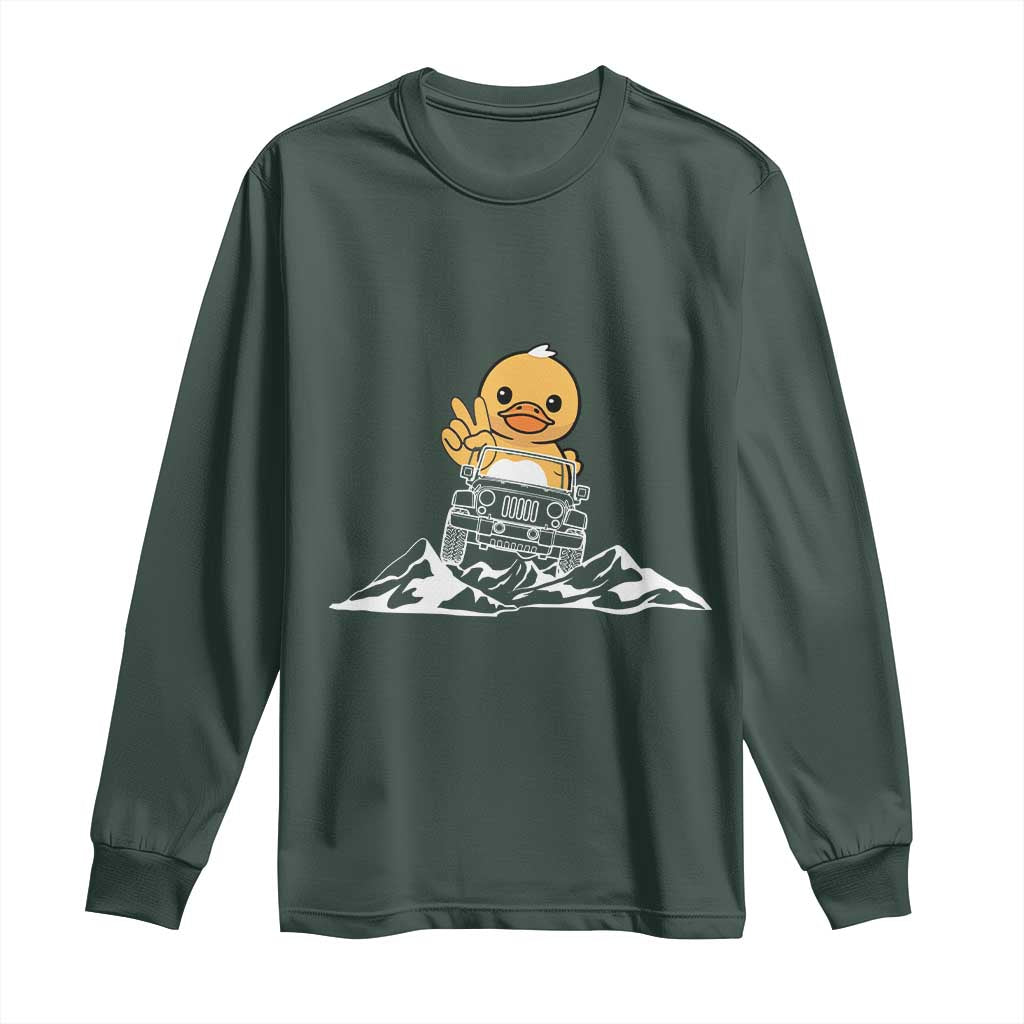 Duck Offroad Car Long Sleeve Shirt Funny Off Roading ATV Off Road TS10 Dark Forest Green Print Your Wear