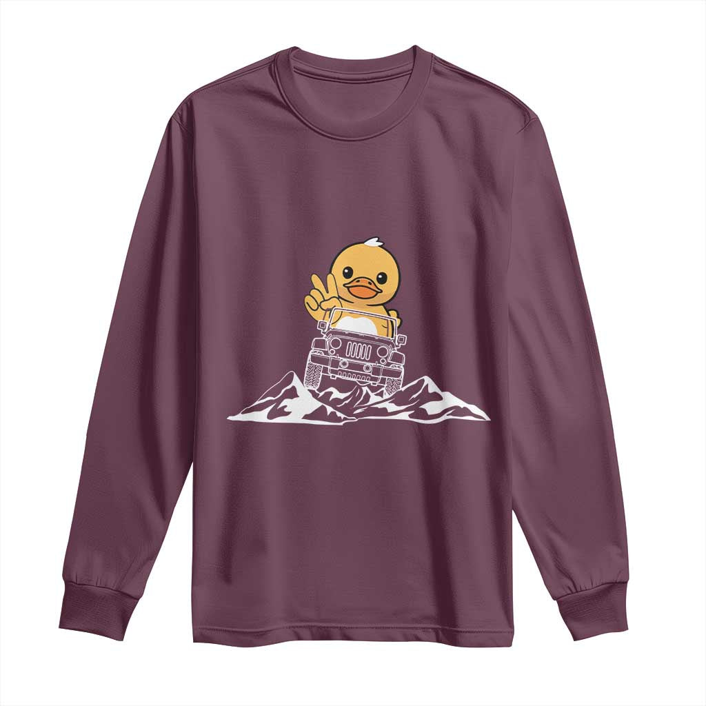 Duck Offroad Car Long Sleeve Shirt Funny Off Roading ATV Off Road TS10 Maroon Print Your Wear