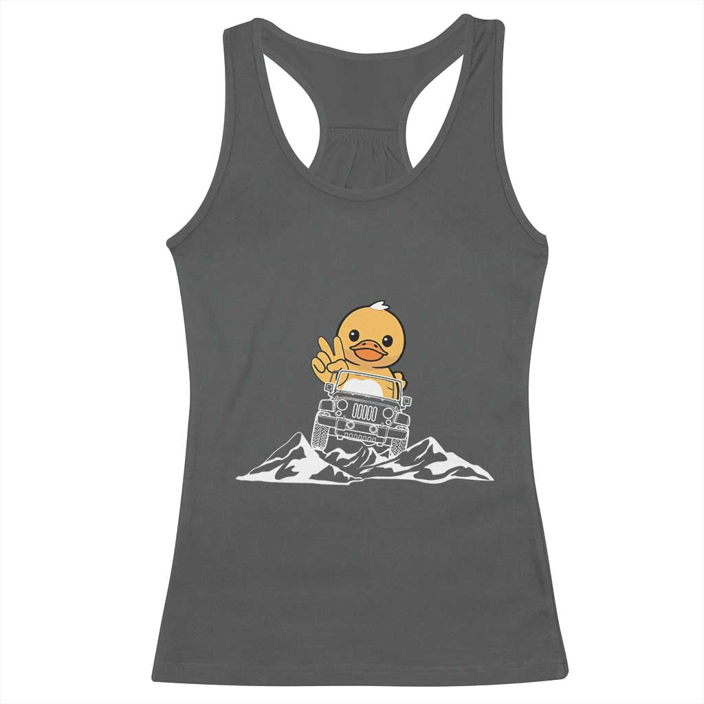 Duck Offroad Car Racerback Tank Top Funny Off Roading ATV Off Road TS10 Dark Heather Print Your Wear