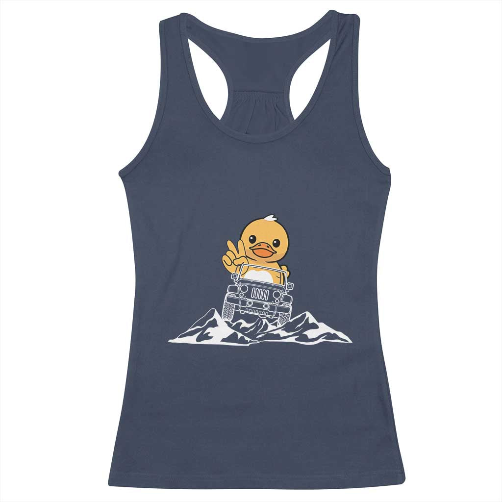 Duck Offroad Car Racerback Tank Top Funny Off Roading ATV Off Road TS10 Navy Print Your Wear