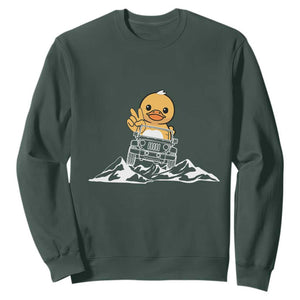 Duck Offroad Car Sweatshirt Funny Off Roading ATV Off Road TS10 Dark Forest Green Print Your Wear
