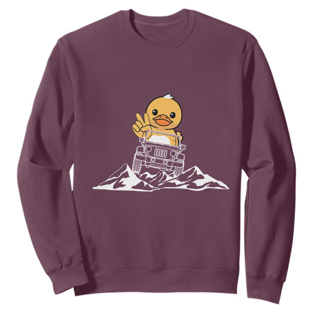 Duck Offroad Car Sweatshirt Funny Off Roading ATV Off Road TS10 Maroon Print Your Wear