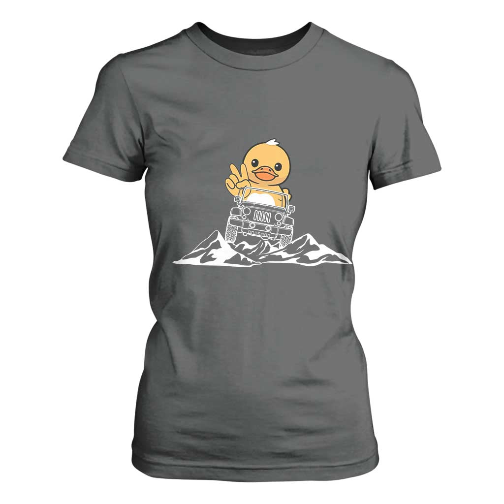 Duck Offroad Car T Shirt For Women Funny Off Roading ATV Off Road TS10 Dark Heather Print Your Wear