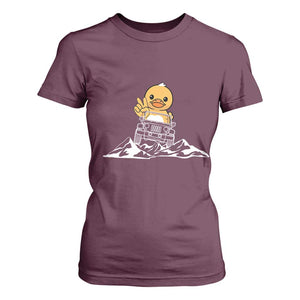 Duck Offroad Car T Shirt For Women Funny Off Roading ATV Off Road TS10 Maroon Print Your Wear
