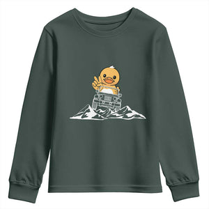 Duck Offroad Car Youth Sweatshirt Funny Off Roading ATV Off Road TS10 Dark Forest Green Print Your Wear