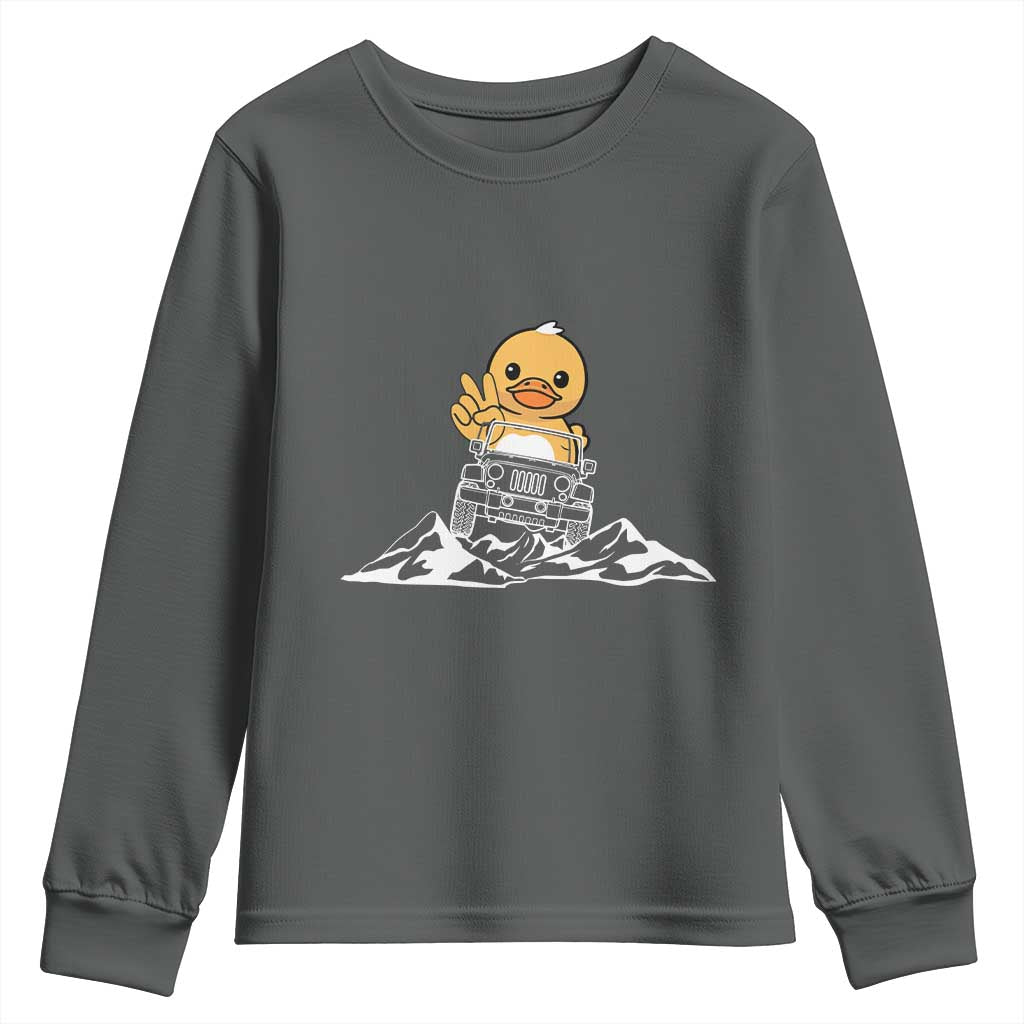 Duck Offroad Car Youth Sweatshirt Funny Off Roading ATV Off Road TS10 Dark Heather Print Your Wear
