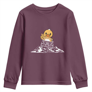 Duck Offroad Car Youth Sweatshirt Funny Off Roading ATV Off Road TS10 Maroon Print Your Wear