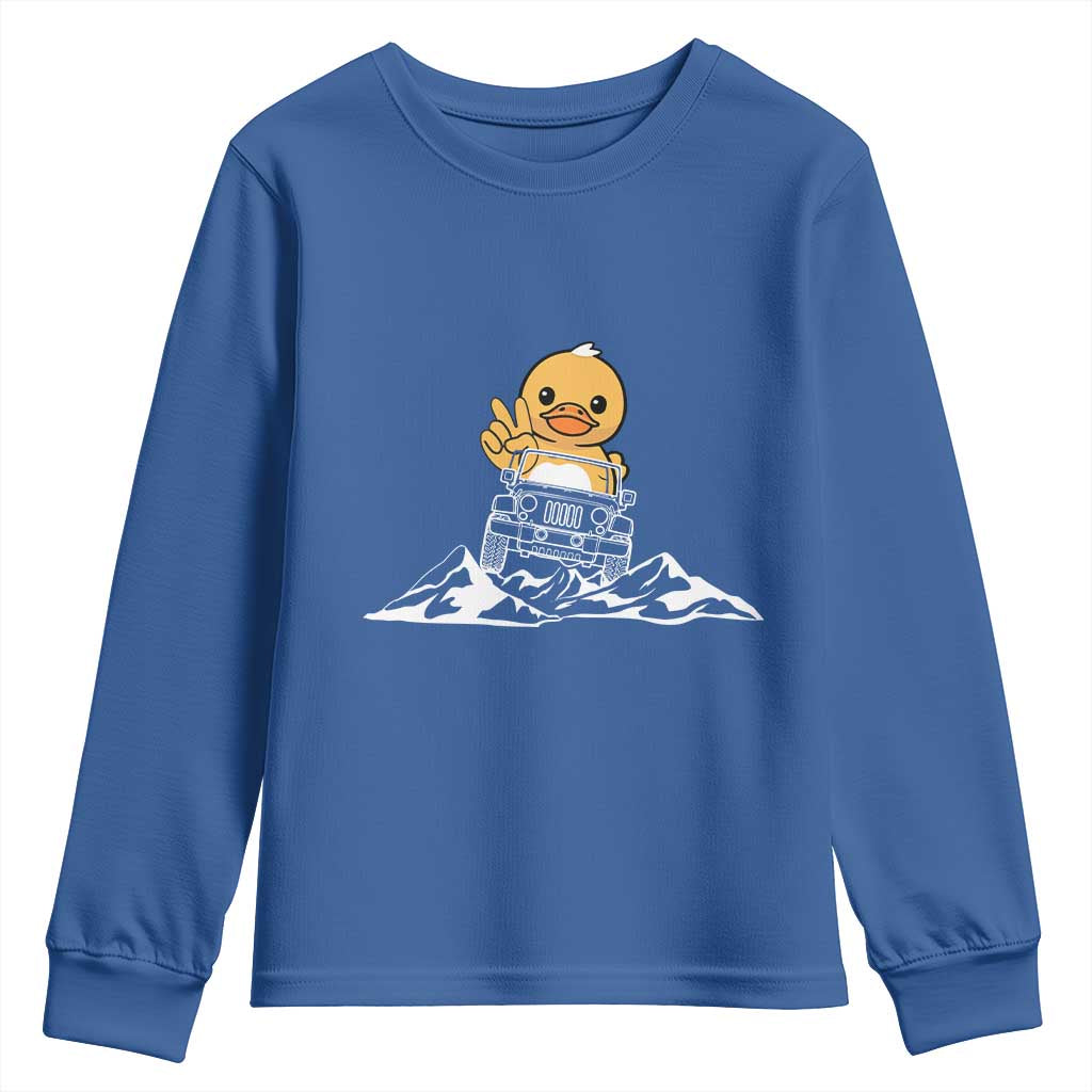 Duck Offroad Car Youth Sweatshirt Funny Off Roading ATV Off Road TS10 Royal Blue Print Your Wear