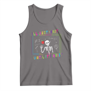 Funny Teacher Tank Top I'll Just Wait Until It's Quiet Leopard Teachers Skeleton TS10 Deep Heather Print Your Wear