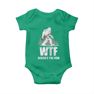 WTF Where's The Fish Baby Onesie Funny Fishing Gifts Bigfoot Sasquatch TS10 Irish Green Print Your Wear
